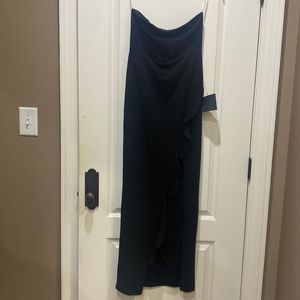 Lulu’s Black floor length dress.